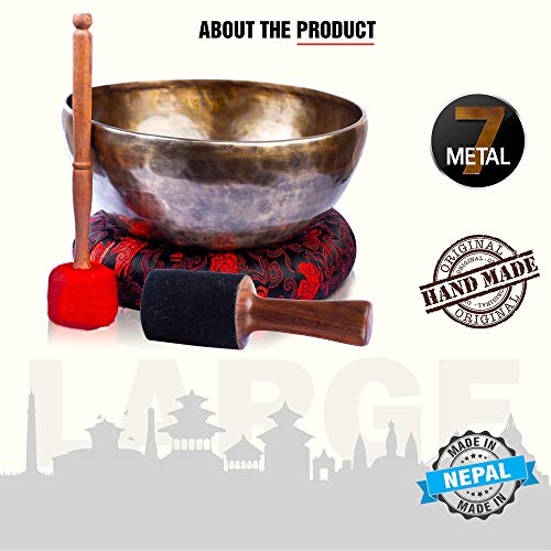 Large Tibetan Singing Bowl Set - Master Healing Grade