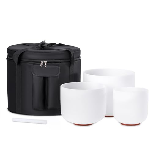 432Hz Crystal Singing Bowls Set for Meditation & Healing