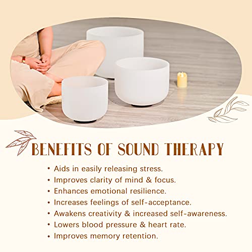 432HZ Set of 3 Quartz Crystal Singing Bowls