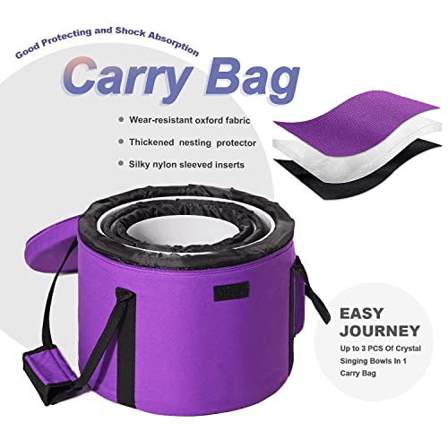 CVNC 7", 9", 11" Frosted Crystal Singing Bowls Set