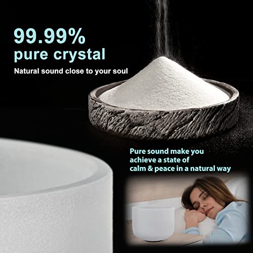 CVNC Quartz Crystal Singing Bowls Set with Carrying Case