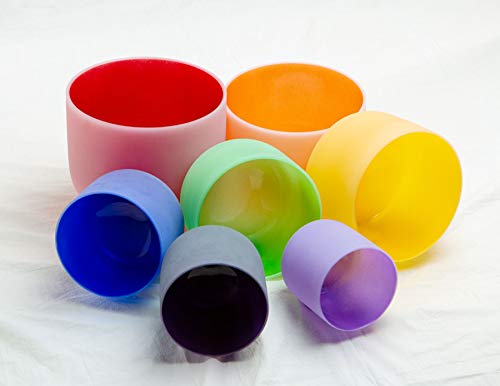 Chakra Tuned 432hz Set: 7 Color Crystal Bowls