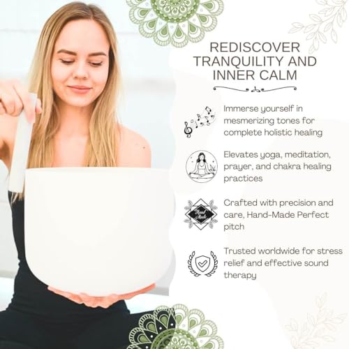 432hz White Quartz Crystal Singing Bowls Set of 7