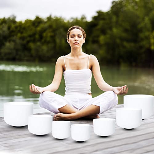 432hz Crystal Singing Bowl Set for Meditation and Yoga