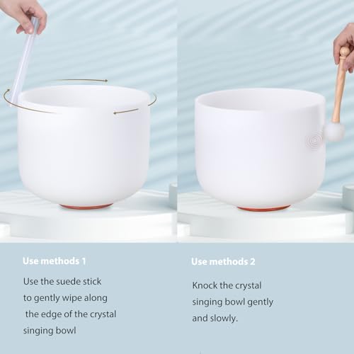 432Hz Crystal Singing Bowls Set for Meditation & Healing