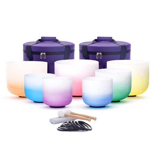 Hye-eun Crystal Singing Bowls Set, 432hz Gradient