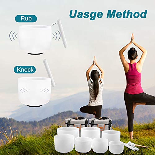 RYAN DVAN 432 hz 7-12 Inch 7-Piece Crystal Singing Bowl Set