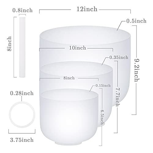 432Hz Crystal Singing Bowl Set for Meditation & Healing