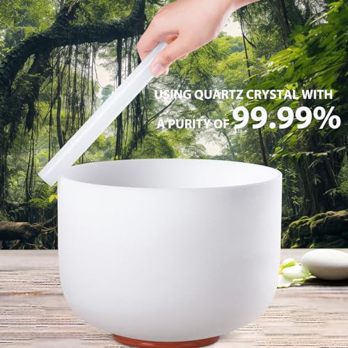 432Hz Crystal Singing Bowls Set for Meditation & Healing