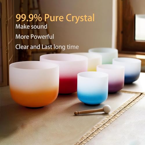 Hye-eun Crystal Singing Bowls Set, 432hz Gradient