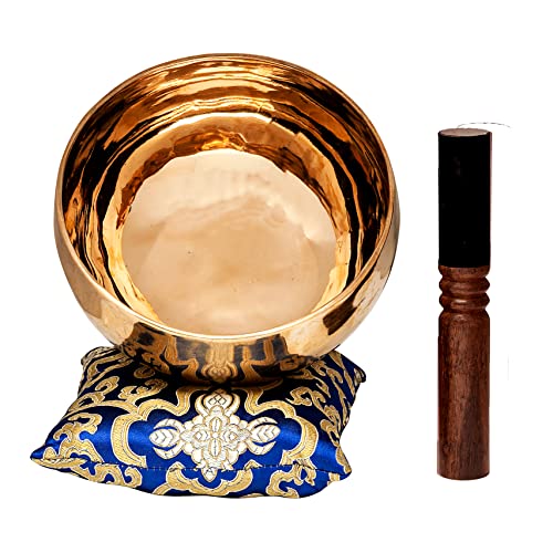 6.5" Deep Tone Meditation Singing Bowl Set - Pure Bronze