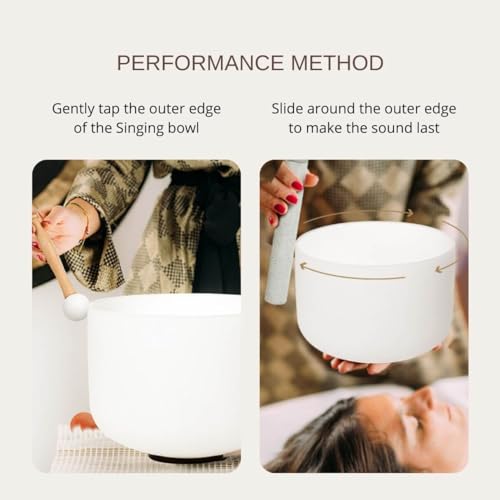 432hz White Quartz Crystal Singing Bowls Set of 7