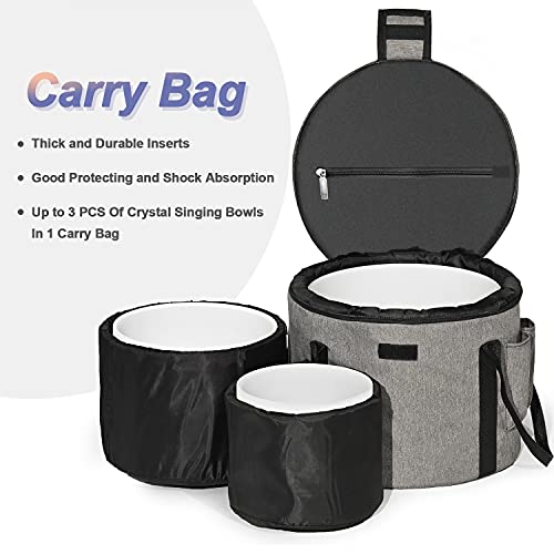 CVNC Set of 3 Frosted Chakra Quartz Crystal Bowls