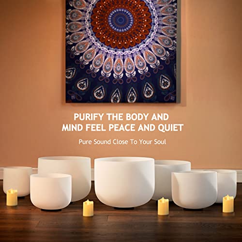 Set of 7 Frosted Chakra Crystal Singing Bowls