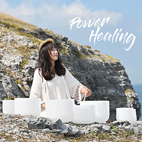 Set of 7 Frosted Chakra Crystal Singing Bowls