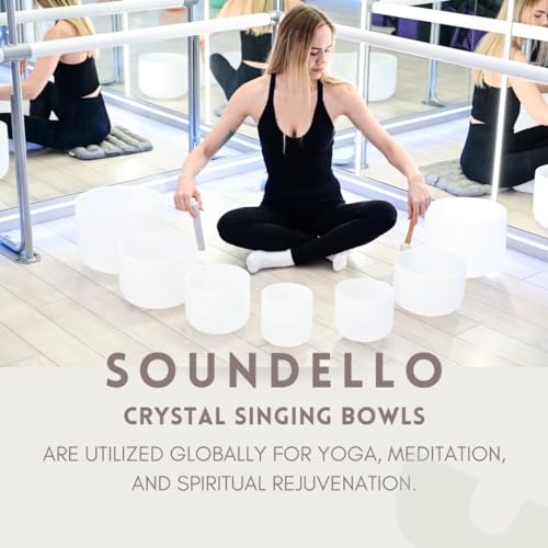 432hz White Quartz Crystal Singing Bowls Set of 7