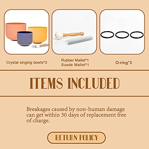 VIP Crystal Singing Bowl Set - A, E, D Notes