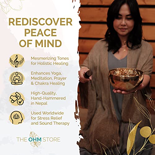 6.5" Deep Tone Meditation Singing Bowl Set - Pure Bronze