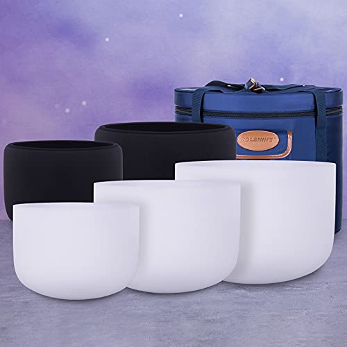 432Hz Crystal Singing Bowl Set for Meditation & Healing