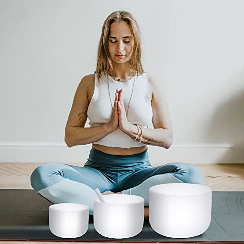 432Hz Crystal Singing Bowl Set for Meditation & Healing