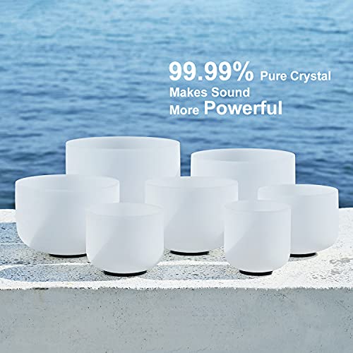 Set of 7 Frosted Chakra Crystal Singing Bowls
