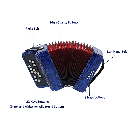 Professional 22 Key Diatonic Accordion for VIP Shoppers
