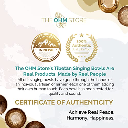 6.5" Deep Tone Meditation Singing Bowl Set - Pure Bronze