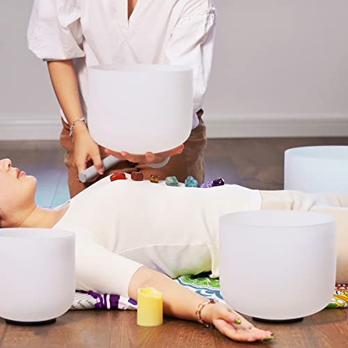 Set of 7 Frosted Chakra Crystal Singing Bowls