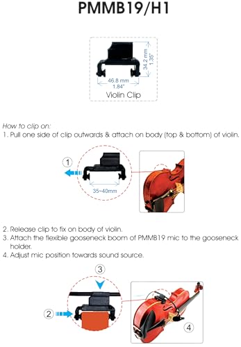 Musical Instrument Microphone with Violin Clip Bundle