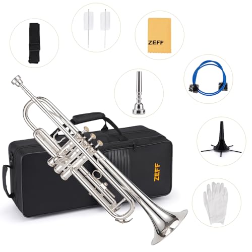 Silver-plated ZEFF Bb Trumpet for Beginners & Students