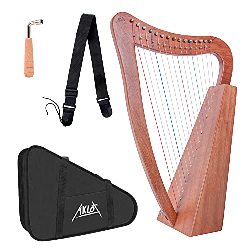 AKLOT 15 String Mahogany Harp for Professional Adults