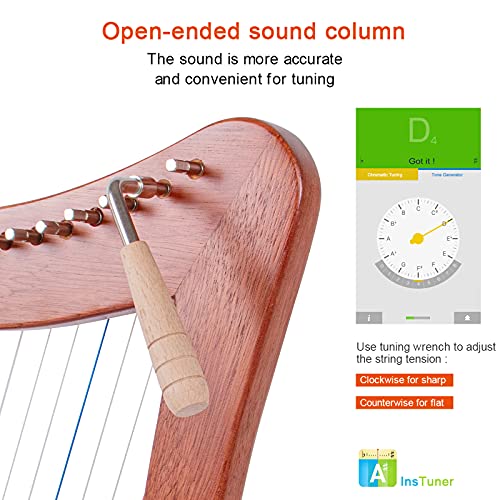 AKLOT 15-string Mahogany Harp - Adult Professional Beginner