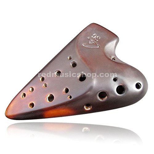 Professional Double-Piped Ceramic Ocarina Flute by Fengya