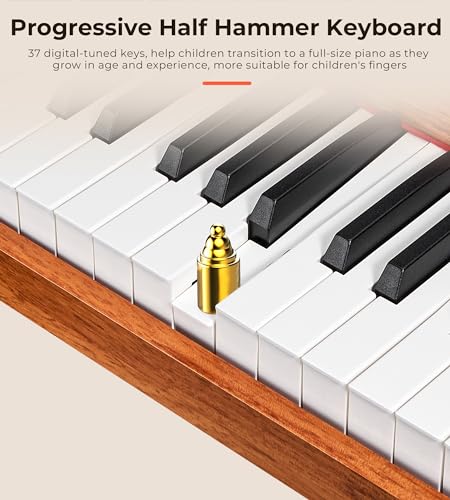 Vangoa Kids 37-Key Digital Wood Piano Educational Toy