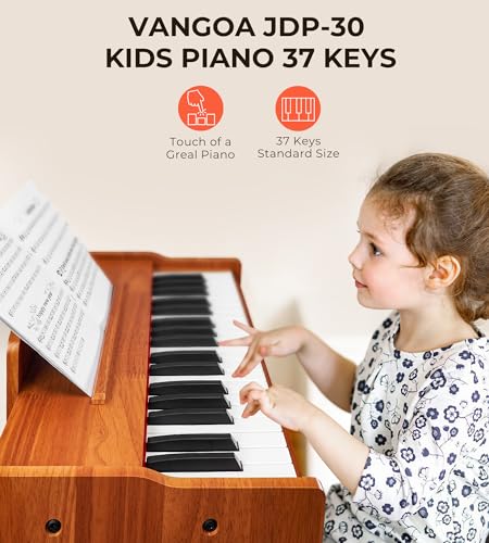 Vangoa Kids 37-Key Digital Wood Piano Educational Toy