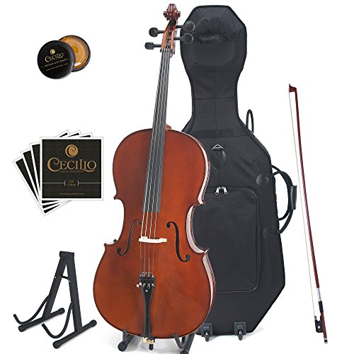 Cecilio CCO-500 Full Size Ebony Cello Bundle