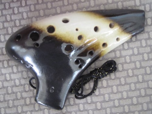 Black & White Dual Voicing Alto C Ocarina