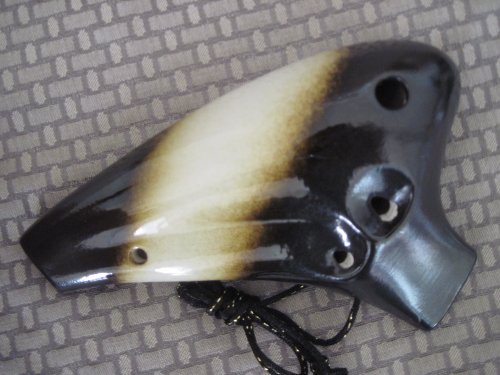 Black & White Dual Voicing Alto C Ocarina