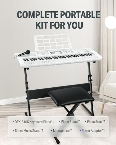61-Key Electric Piano Keyboard Kit with 249 Voices, Rhythms