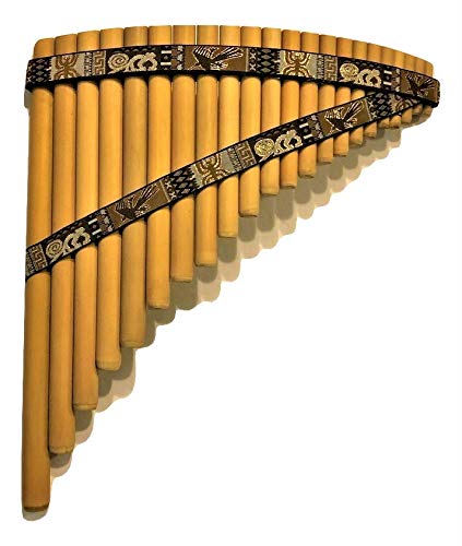 22 Pipe Pan Flute with Nazca Line Designs