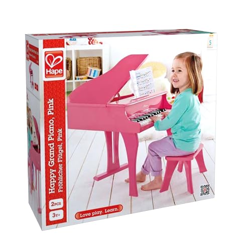 Hape Happy Grand Piano - Pink Wooden Instrument