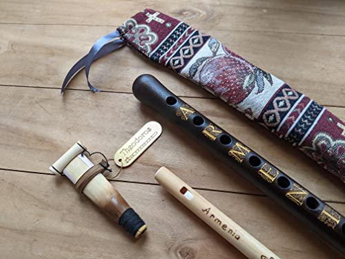 Armenian Engraved Duduk Set with Professional Reed