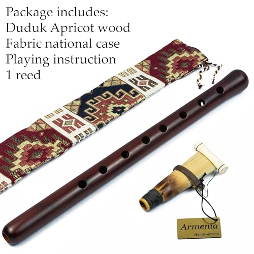 Handmade Armenian Apricot Wood Duduk with 1 Reed