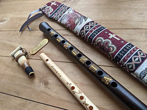 Armenian Engraved Duduk Set with Professional Reed