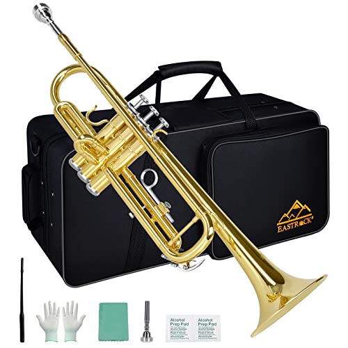 EASTROCK Bb Trumpet Set with VIP Accessories (Gold)