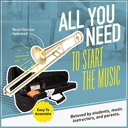 Youth Beginner Trombone Kit by Mendini Cecilio