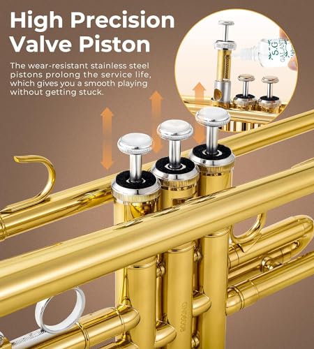 Vangoa Gold Bb Trumpet for Student School Orchestra