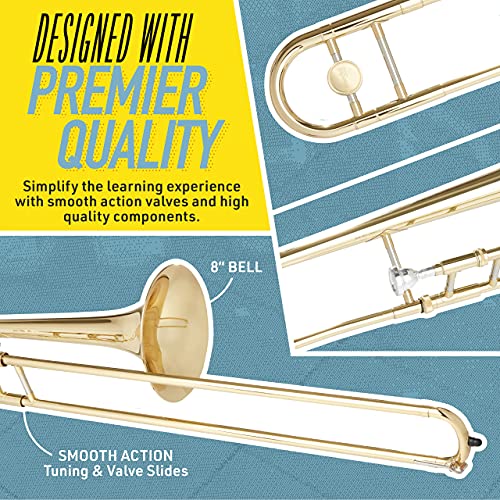 Youth Beginner Trombone Kit by Mendini Cecilio