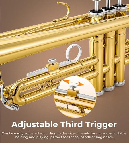 Vangoa Gold Bb Trumpet for Student School Orchestra