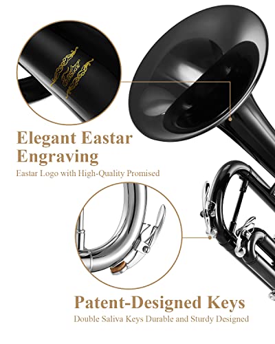 Eastar Bb Trumpet Set for Student Beginner, Black